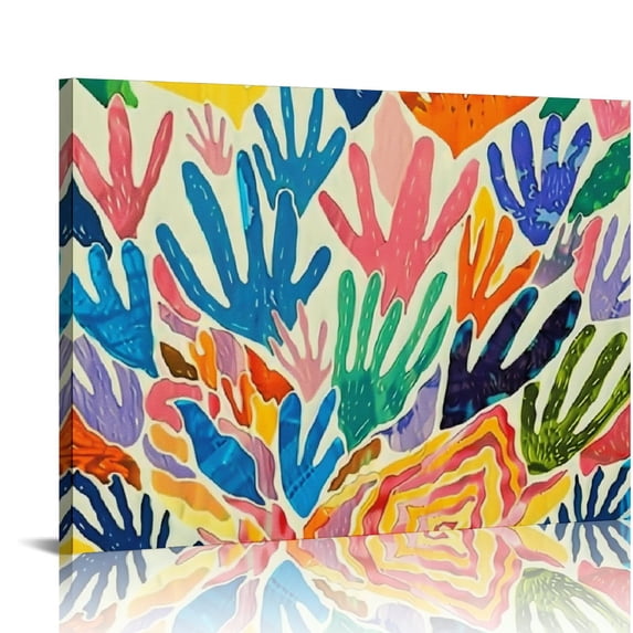 Orinice Retro Wall Art Prints Positive Vintage Posters Famous Abstract Illustration Wall Decor Exhibition Aesthetic Flower Market Matisse Picture Canvas Art Painting for Living Room Bedroom  16x12in