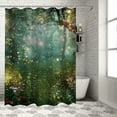 thumbnail image 1 of Orinice Riyidecor Dream Magic Shower Curtain Green Fairy Tale Mushroom Tree Grass Garden Landscape Wonderland Butterfly Plant Bathroom Decorative Fabric Polyester Waterproof 69x72, 1 of 7