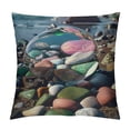 thumbnail image 1 of Orinice Rocks Pebbles Beach Theme Decorative Throw Pillow Cover for Home Couch Living Room Sofa - Printed on Both Sides - 1PC 12x12in, 1 of 5