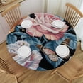 thumbnail image 1 of Orinice Roses Butterflies Painting Round Table Cover Stain Resistant Washable Indoor Outdoor Tablecloth Kitchen Dining Wedding Parties 100% Polyester Fiber 42-46, 1 of 8