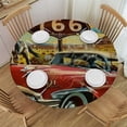 thumbnail image 1 of Orinice Route 66 Sign Cowboy Western Art Round Table Cover Stain Resistant Washable Indoor Outdoor Tablecloth Kitchen Dining Wedding Parties 100% Polyester Fiber 42-46, 1 of 8