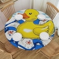 thumbnail image 1 of Orinice Rubber Duck Round Table Cover Stain Resistant Washable Indoor Outdoor Tablecloth Kitchen Dining Wedding Parties Picnic Farmhouse 100% Polyester Fiber 54-58, 1 of 8