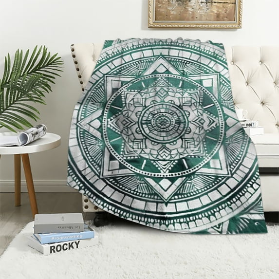 Orinice Sacred Geometry Warm Lightweight Blanket Soft Fleece Blankets for All Seasons, Throw Blanket Living Rooms Sofa Decor Cow Gifts Blanket, Multiple Sizes Available 60x80in