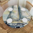 thumbnail image 1 of Orinice Sailboat Message Dreams Round Table Cover Stain Resistant Washable Indoor Outdoor Tablecloth Kitchen Dining Wedding Parties 100% Polyester Fiber 38-42, 1 of 8