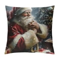 thumbnail image 1 of Orinice Santa Christmas Tree Graphic Decorative Throw Pillow Cover Gift Box for Home Couch, 1PC Winter Pillow Case 22x22in, 1 of 5