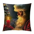 thumbnail image 1 of Orinice Santa Claus Candle Christmas Tree Graphic Decorative Throw Pillow Cover 1PC for Home Living Room Sofa Bed - Winter Pillow Case 12x12in, 1 of 5