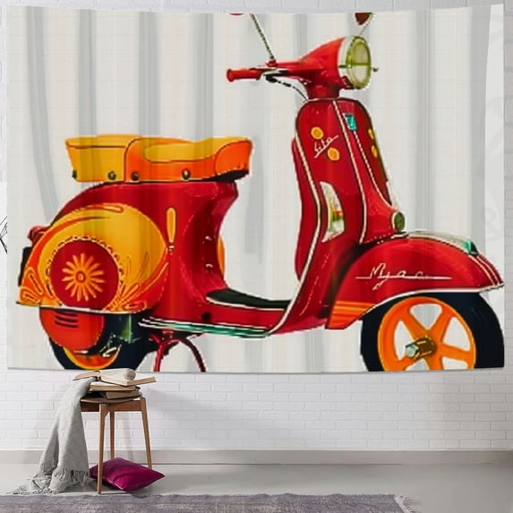Orinice Scooter Tapestry Wall Hanging Unique Style Graphic Art for Living Room Bedroom Apartment Farmhouse Dorm 40x30inch