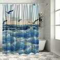 Orinice Seagulls Pattern Shower Curtain Sets Sea Marine Waves Yacht