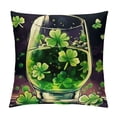 thumbnail image 1 of Orinice Shamrocks Graphic Decorative Cotton Linen Throw Pillow Cover for Home Couch Living Room Bed Sofa, Aesthetic Printed on Both Sides, 1PC 22x22in, 1 of 5