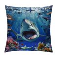 Orinice Shark Coral Reef Graphic Decorative Throw Pillow Cover for Home
