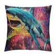 thumbnail image 1 of Orinice Shark Graphic Decorative Throw Pillow Cover for Home Couch Living Room Bed Sofa - High-Quality Cushion Case for Men Women Boys Girls - 1PC Pack 20x20in, 1 of 5