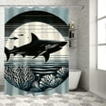 thumbnail image 1 of Orinice Shark Marine Life Ocean Bathroom Decor Set with Hooks, Colorful Luxurious Graphic Print Polyester Fabric Shower Curtain, Waterproof Shower Curtain for Bathroom, Multi Size 36x72, 1 of 7