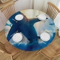 thumbnail image 1 of Orinice Sharks Ocean Sun Round Table Cover Stain Resistant Washable Indoor Outdoor Tablecloth Kitchen Dining Wedding Parties Elastic Edge 100% Polyester Fiber 31-35, 1 of 8