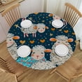 thumbnail image 1 of Orinice Sheep Hearts Stars Round Table Cover Stain Resistant Washable for Indoor Outdoor Kitchen Dining Wedding Parties 100% Polyester Fiber 38-42, 1 of 8