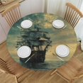thumbnail image 1 of Orinice Ship Ocean Sky Round Table Cover Stain Resistant Washable Indoor Outdoor Tablecloth Kitchen Dining Wedding Parties Picnic Farmhouse 100% Polyester Fiber 42-46, 1 of 8