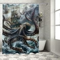 thumbnail image 1 of Orinice Shower Curtain Sets,Octopus Nautical Ocean Kraken Tentacles Pirate Ship Sea Wave Cool Bathroom Curtain with Hook (Bath Mat,Toilet Seat Cover, U-Shaped Toilet) 36x72, 1 of 7