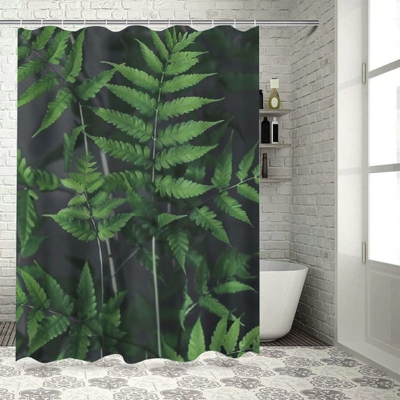 Orinice Shower Curtains, Nordic Turtle Back Leaf Eucalyptus Leaf Spring Feather Leaf Banana Leaf Decoration Bath Curtain Polyester Fabric for Bathroom Curtain Set with 12 Hooks 60x72