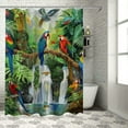 thumbnail image 1 of Orinice Shower curtain set, paradise parrot waterproof shower curtain with 12 hooks, bathroom décor set 69x72, 1 of 7