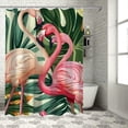 thumbnail image 1 of Orinice Shower curtain set, shower curtain bathroom set, flamingo and leaf banana, shower curtain 36x72, 1 of 7