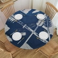 thumbnail image 1 of Orinice Silk Screen Round Table Cover Stain Resistant Washable Indoor Outdoor Tablecloth Kitchen Dining Wedding Parties 100% Polyester Fiber 38-42, 1 of 8