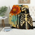 thumbnail image 1 of Orinice Skeleton Flower Star Warm Lightweight Blanket Soft Fleece Blankets All Seasons Decor Gifts 60x80in, 1 of 6