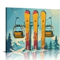 thumbnail image 1 of Orinice Ski Lift Skis Snowboard Fine Art Aesthetic Poster & Print Wall Painting for Classroom Kitchen Office Farmhouse Bathroom Decor 16x12in, 1 of 6
