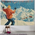 thumbnail image 1 of Orinice Ski Snow Winter Tapestry Wall Hanging Unique Style Graphic Tapestries Home Wall Decor Art for Living Room Bedroom Apartment Farmhouse Dorm 60x50inch, 1 of 6