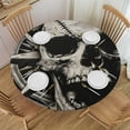 thumbnail image 1 of Orinice Skull Crossbone Compass Round Table Cover Stain Resistant Washable Indoor Outdoor Tablecloth Kitchen Dining Wedding Parties 100% Polyester Fiber 38-42, 1 of 8
