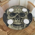 thumbnail image 1 of Orinice Skull Crown Playing Cards Round Table Cover Stain Resistant Washable Indoor Outdoor Tablecloth Kitchen Dining Wedding Parties 100% Polyester Fiber 54-58, 1 of 8