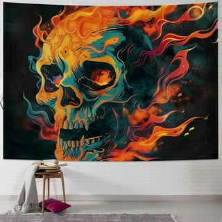 Digital Skull Tapestry