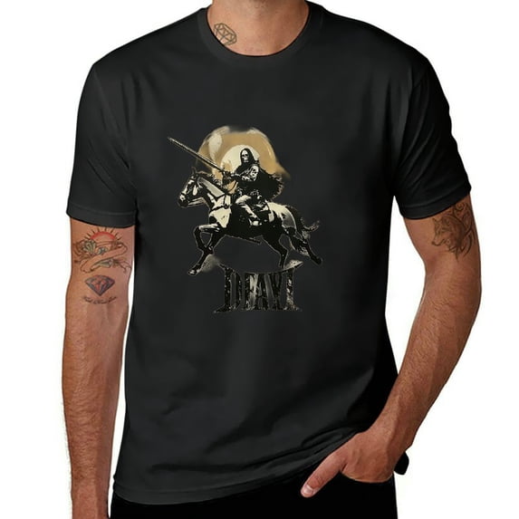 Orinice Skull Knight Graphic Tees Funny Men's Novelty Casual Letter Graphic Crewneck T-Shirt 3XL