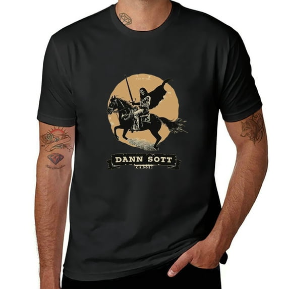 Orinice Skull Knight T-Shirt Men's Novelty Casual Letter Graphic Tee Top Vintage T Shirt 4XL