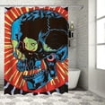 thumbnail image 1 of Orinice Skull Lightning Bolt Ed Paschke Bathroom Decor Set | Colorful Luxurious Graphic Print Polyester Fabric Shower Curtain Set with Hooks | Waterproof Bathroom Decoration - Multi Size 69x72, 1 of 7