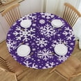 thumbnail image 1 of Orinice Snowflake Pattern Round Table Cover Stain Resistant Washable Indoor Outdoor Tablecloth Kitchen Dining Wedding Parties 100% Polyester Fiber 42-46, 1 of 8