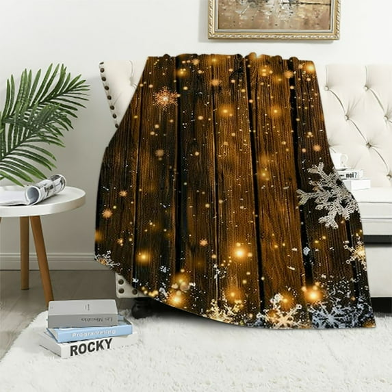 Orinice Snowflake Warm Lightweight Blanket Soft Fleece Blankets for All Seasons - Decorative Throw Blanket for Living Rooms, Sofa, and Bed - Multiple Sizes Available 60x80in