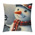 thumbnail image 1 of Orinice Snowman Bird Snow Graphic Decorative Throw Pillow Cover for Home Couch Living Room Bed Sofa Christmas Winter Square 1PC 22x22in, 1 of 5
