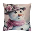 thumbnail image 1 of Orinice Snowman Rose Airbrush Painting Graphic Decorative Cushion Throw Pillow Cover Winter Pillow Covers 1PC for Home Decor Christmas Gift 12x12in, 1 of 5