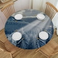 thumbnail image 1 of Orinice Snowy Mountain Trees Round Table Cover Stain Resistant Washable Indoor Outdoor Tablecloth Kitchen Dining Wedding Parties 100% Polyester Fiber 42-46, 1 of 8