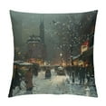 thumbnail image 1 of Orinice Snowy Street Graphic Decorative Throw Pillow Cover for Home Couch Living Room Bed Sofa, Winter Pillow Covers 1PC 22x22in, 1 of 5
