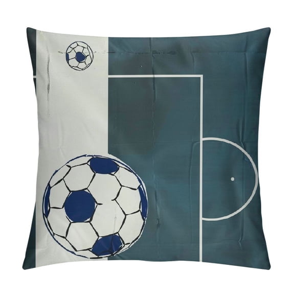 Orinice Soccer Ball Graphic Decorative Cushion Cover for Home Couch Sofa, Short Plush Pillow Case for Men Women Boy Girl, Pack of 1 24x24in