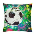 thumbnail image 1 of Orinice Soccer Ball Graphic Decorative Cushion Throw Pillow Cover for Home Couch Living Room Bed Sofa 18x18in, 1 of 5