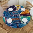 thumbnail image 1 of Orinice Space Art Round Table Cover Stain Resistant Washable Indoor Outdoor Tablecloth Kitchen Dining Wedding Parties Outdoor Fitted 100% Polyester Fiber 38-42, 1 of 8