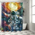 thumbnail image 1 of Orinice Spaceman Sun Flower Bathroom Decor Set, Colorful Luxurious Graphic Print Polyester Fabric Fashion Shower Curtain Set with Hooks, 100% Polyester Washable Shower Curtain 36x72, 1 of 7