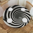 thumbnail image 1 of Orinice Spiral Design Round Table Cover Stain Resistant Washable Indoor Outdoor Tablecloth Kitchen Dining Wedding Parties Waterproof Fabric 100% Polyester 54-58, 1 of 8