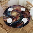 thumbnail image 1 of Orinice Spiral Galaxy Star Round Table Cover Stain Resistant Washable Indoor Outdoor Tablecloth Kitchen Dining Wedding Parties Picnic Farmhouse 100% Polyester Fiber 54-58, 1 of 8