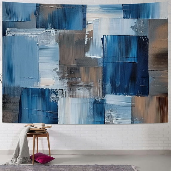 Orinice Squares Brush Strokes Unique Style Tapestry Wall Hanging for Home Decor, Graphic Art for Living Room Bedroom Apartment Farmhouse Dorm, 4 Sizes Available 50x40inch