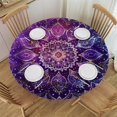 thumbnail image 1 of Orinice Star Circular Object Purple Round Table Cover Stain Resistant Washable Indoor Outdoor Tablecloth Kitchen Dining Wedding Parties 100% Polyester Fiber 54-58, 1 of 8