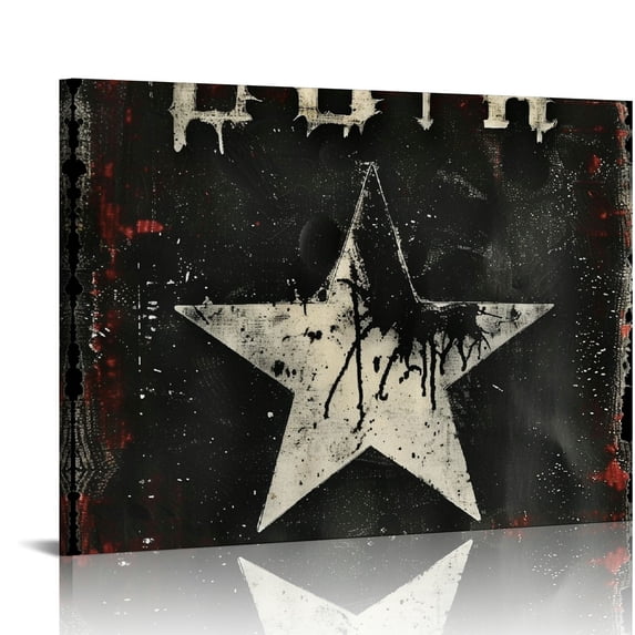 Orinice Star Texas Grunge Gothic Art Fine Art Aesthetic Poster & Print Wall Painting for Home Decor 16x12in