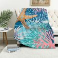 thumbnail image 1 of Orinice Starfish Coral Ocean Warm Lightweight Blanket Soft Fleece Blankets All Seasons Decor Gift Blanket 50x60in, 1 of 6