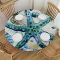 thumbnail image 1 of Orinice Starfish Round Table Cover Stain Resistant Washable Indoor Outdoor Tablecloth Kitchen Dining Wedding Parties Picnic Farmhouse 100% Polyester Fiber 46-50, 1 of 8